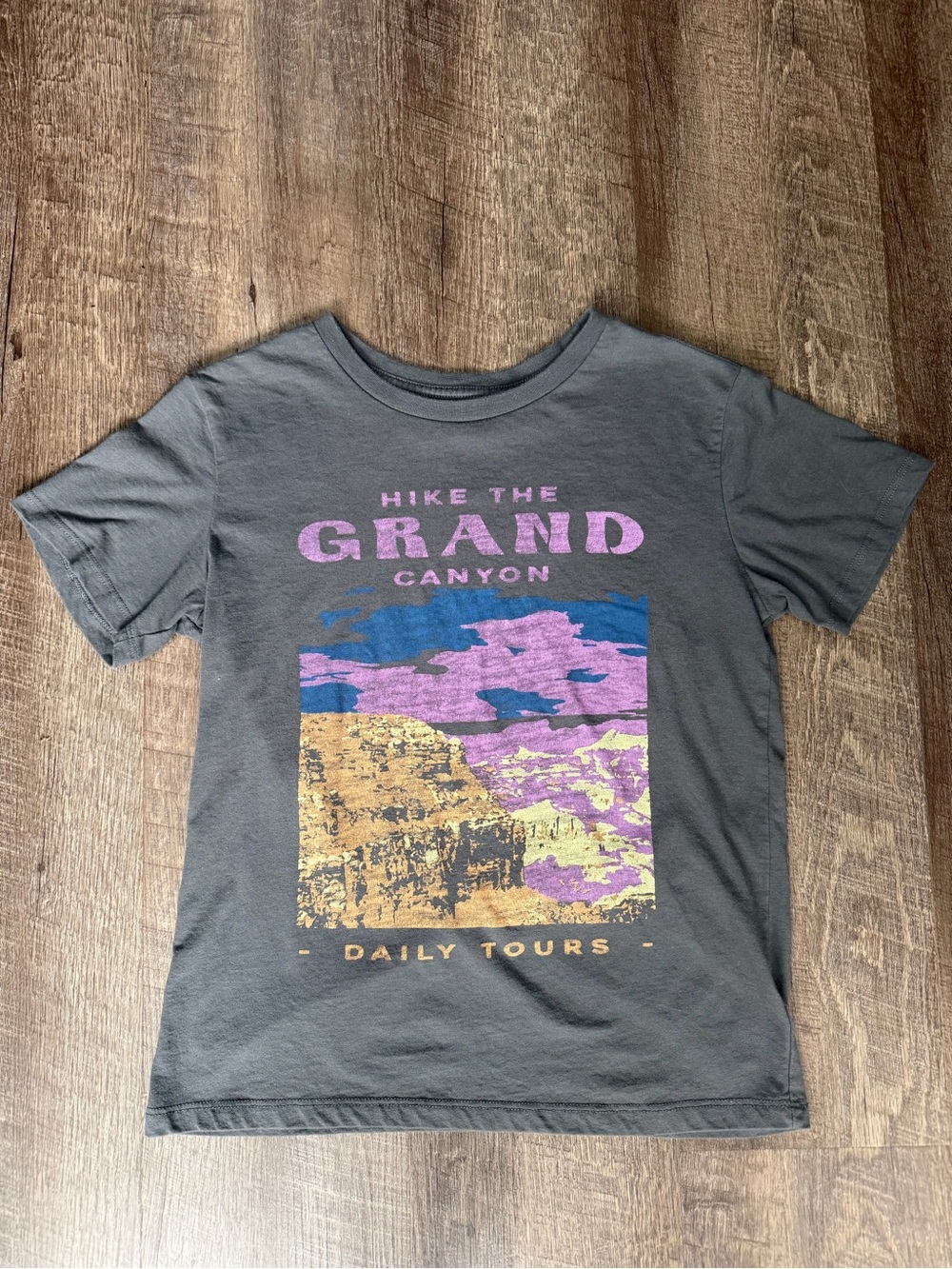 Grayson Threads Charcoal Tee with Purple, Blue and Gold Canyon Graphic